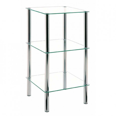 Étagère 3 Niveaux Carrée "Eliot" 77cm Transparent|Bibliothèque|Paris Prix