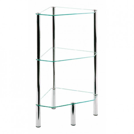 Étagère d'Angle en Verre "Eliot" 77cm Transparent|Bibliothèque|Paris Prix