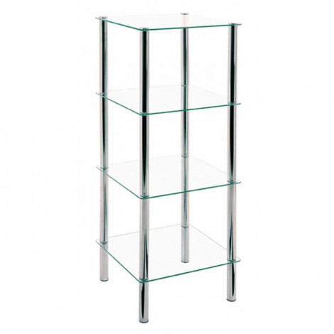 Étagère 4 Niveaux en Verre "Eliot" 107cm Transparent|Bibliothèque|Paris Prix