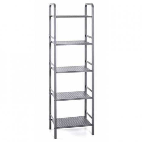 Étagère Design 5 Niveaux "Melo" 137cm Gris|Bibliothèque|Paris Prix