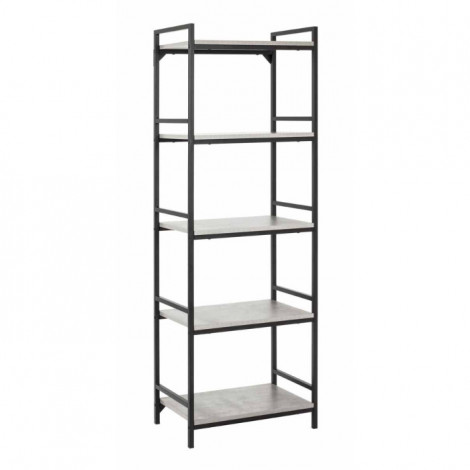 Étagère 5 Niveaux Design "Optiqua" 180cm Gris|Bibliothèque|Paris Prix