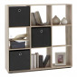 Étagère 9 Cases Design "Gaman" 108cm Chêne|Bibliothèque|Paris Prix