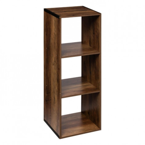 Étagère 3 Cases Déco "Mix N Modul" 34cm Naturel|Bibliothèque|Paris Prix
