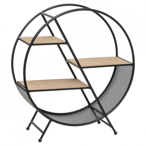 Étagère Ronde Design "Timeo" 55cm Noir|Bibliothèque|Paris Prix
