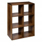 Étagère 6 Cases "Mix N Modul" 67cm Marron|Bibliothèque|Paris Prix