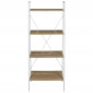 Étagère Déco "Bois & Métal" 148cm Blanc & Naturel|Bibliothèque|Paris Prix