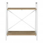 Étagère Déco 2 Niveaux "Bois & Métal" 70cm Blanc|Bibliothèque|Paris Prix