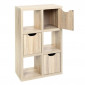 Meuble 6 Cubes & 3 Portes "Bivoak" 95cm Naturel|Bibliothèque|Paris Prix
