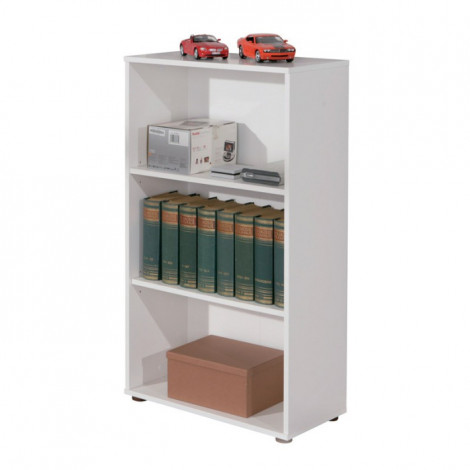 Étagère 3 Niveaux "Delnice" 110cm Blanc|Bibliothèque|Paris Prix