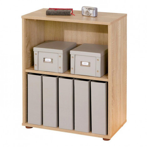 Étagère 2 Niveaux "Delnice" 75cm Chêne Sonoma|Bibliothèque|Paris Prix