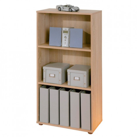 Étagère 3 Niveaux "Delnice" 110cm Chêne Sonoma|Bibliothèque|Paris Prix