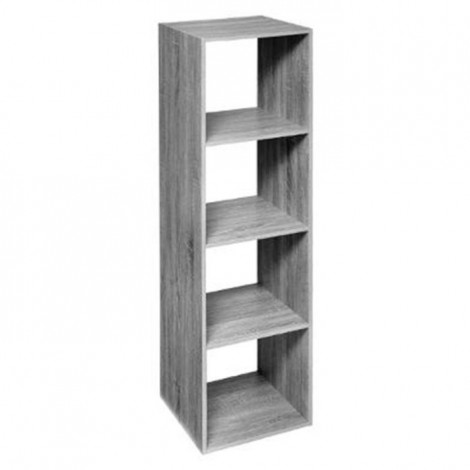 Étagère 4 Cases "Mix N Modul" 134cm Gris|Bibliothèque|Paris Prix