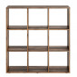 Étagère 9 Cases Design "Gaman" 108cm Chêne Foncé|Bibliothèque|Paris Prix