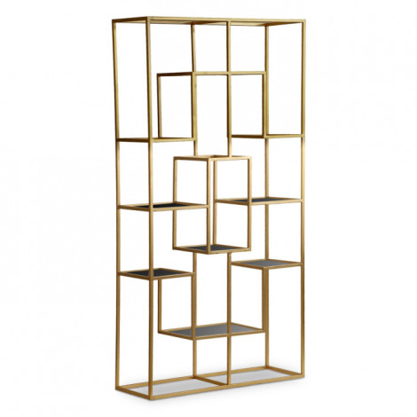Étagère Design en Verre "Barad" 175cm Or|Bibliothèque|Paris Prix