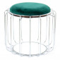 Pouf & Table d'Appoint "Comfortable" 50cm Vert & Argent|Table Basse|Paris Prix