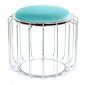 Pouf & Table d'Appoint "Comfortable" 50cm Menthe & Argent|Table Basse|Paris Prix