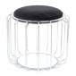 Pouf & Table d'Appoint "Comfortable" 50cm Noir & Argent|Table Basse|Paris Prix