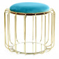 Pouf & Table d'Appoint "Comfortable" 50cm Turquoise & Or|Table Basse|Paris Prix
