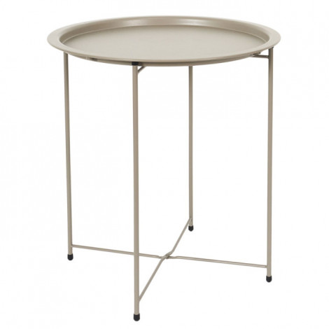 Table d'Appoint en Métal "Sienna" 50cm Beige|Table Basse|Paris Prix
