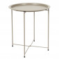 Table d'Appoint en Métal "Sienna" 50cm Beige|Table Basse|Paris Prix