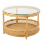 Table Basse en Rotin "Jovelyne" 70cm Naturel|Table Basse|Paris Prix