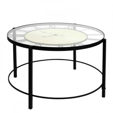 Table Basse Design "Horloge" 90cm Noir|Table Basse|Paris Prix