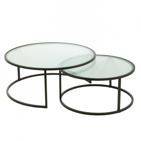 Lot de 2 Tables Basses Design "Alony" 89cm Noir|Table Basse|Paris Prix