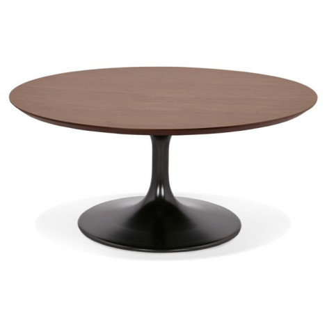 Table Basse Scandinave "Scusi" 90cm Noyer & Noir|Table Basse|Paris Prix