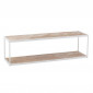 Table Basse 2 Niveaux "Miraza" 150cm Naturel & Blanc|Table Basse|Paris Prix