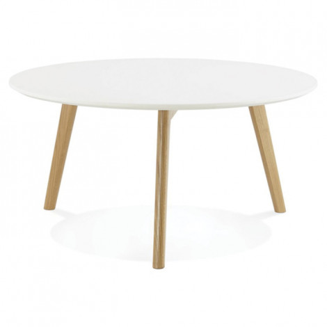 Table Basse Design "Rauma" 90cm Blanc|Table Basse|Paris Prix