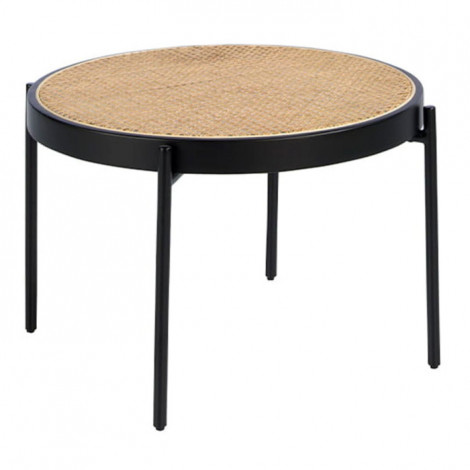 Table Basse en Rotin "Julio" 40cm Noir|Table Basse|Paris Prix
