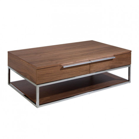 Table Basse 2 Tiroirs "Josy" 120cm Marron|Table Basse|Paris Prix
