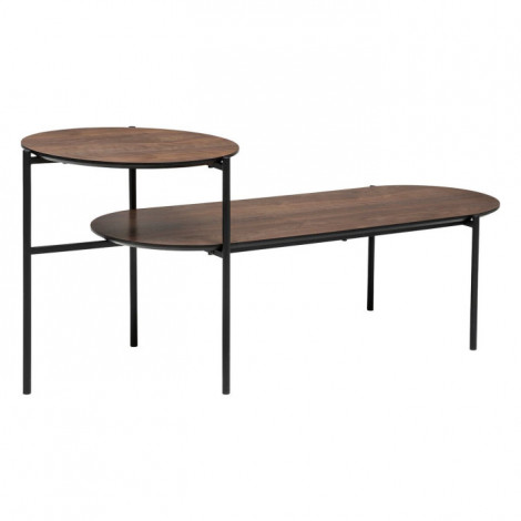 Table Basse 2 Niveaux "Kemi" 118cm Marron|Table Basse|Paris Prix
