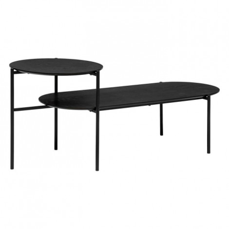 Table Basse 2 Niveaux "Kemi" 118cm Noir|Table Basse|Paris Prix