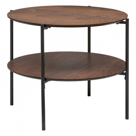 Table Basse Ronde 2 Niveaux "Kemi" 63cm Marron|Table Basse|Paris Prix