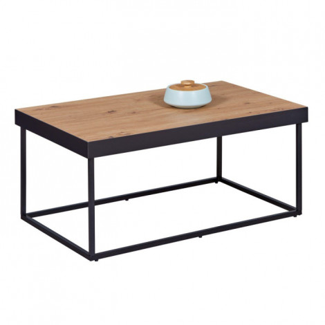 Table Basse "Chevrais" 90cm Noir & Chêne|Table Basse|Paris Prix