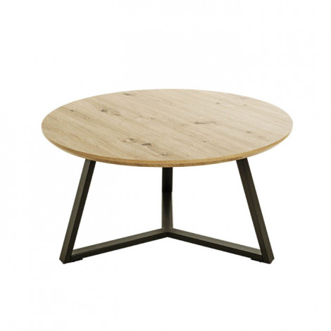 Table Basse Ronde "Miranda" 80cm Chêne & Noir|Table Basse|Paris Prix
