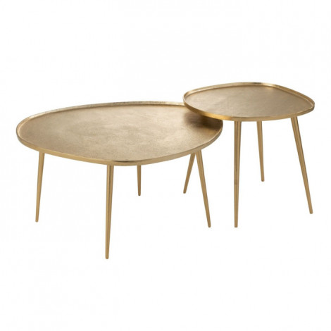 Lot de 2 Tables Basses "Vinta" 72cm Or|Table Basse|Paris Prix