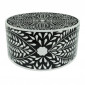 Table Basse Ronde "Flower" 66cm Noir & Blanc|Table Basse|Paris Prix