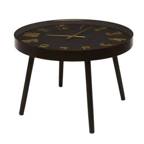 Table Basse Horloge "Lounge" 70cm Noir|Table Basse|Paris Prix