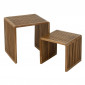 Lot de 2 Tables Basses en Bois "Teck" 50cm Naturel|Table Basse|Paris Prix