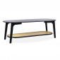 Table Basse Design Avec Cannage "Coralie" 120cm Noir|Table Basse|Paris Prix