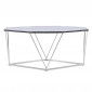 Table Basse Design en Verre "Osterlen" 100cm Argent|Table Basse|Paris Prix