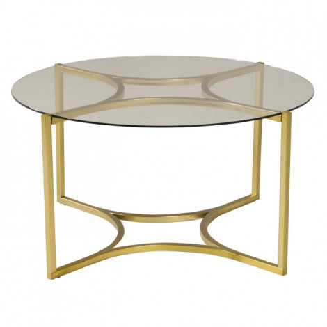 Table Basse Design en Verre "Kivik" 90cm Or|Table Basse|Paris Prix