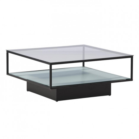 Table Basse Design en Verre "Maglehem" 90cm Noir|Table Basse|Paris Prix