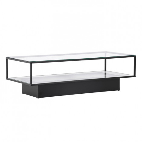 Table Basse Design en Verre "Maglehem" 130cm Noir|Table Basse|Paris Prix