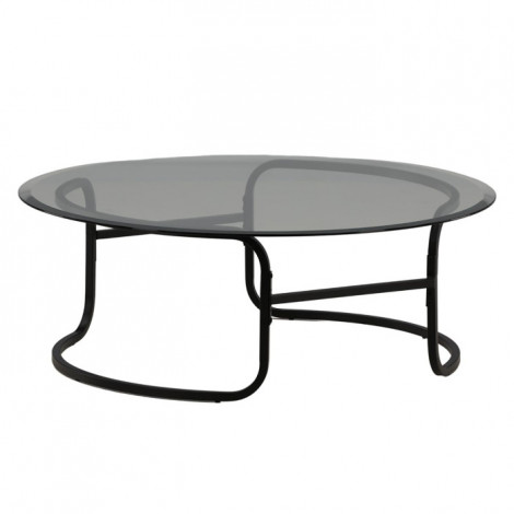 Table Basse Design en Verre "Lomma" 110cm Noir|Table Basse|Paris Prix