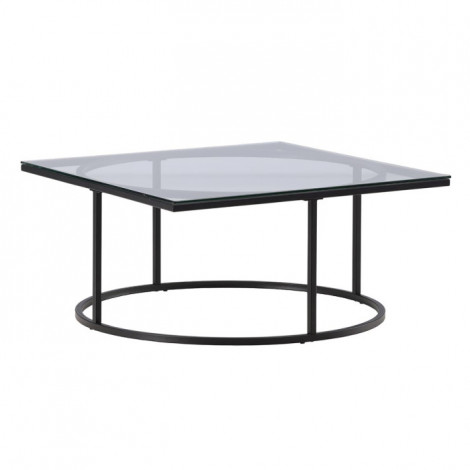 Table Basse Design en Verre "Skanor" 90cm Noir|Table Basse|Paris Prix