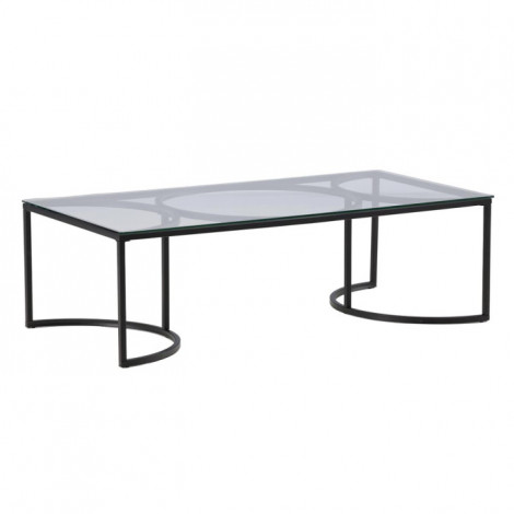 Table Basse Design en Verre "Skanor" 140cm Noir|Table Basse|Paris Prix