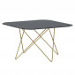 Table Basse en Verre Marbré "Tristar" 80cm Noir & Or|Table Basse|Paris Prix